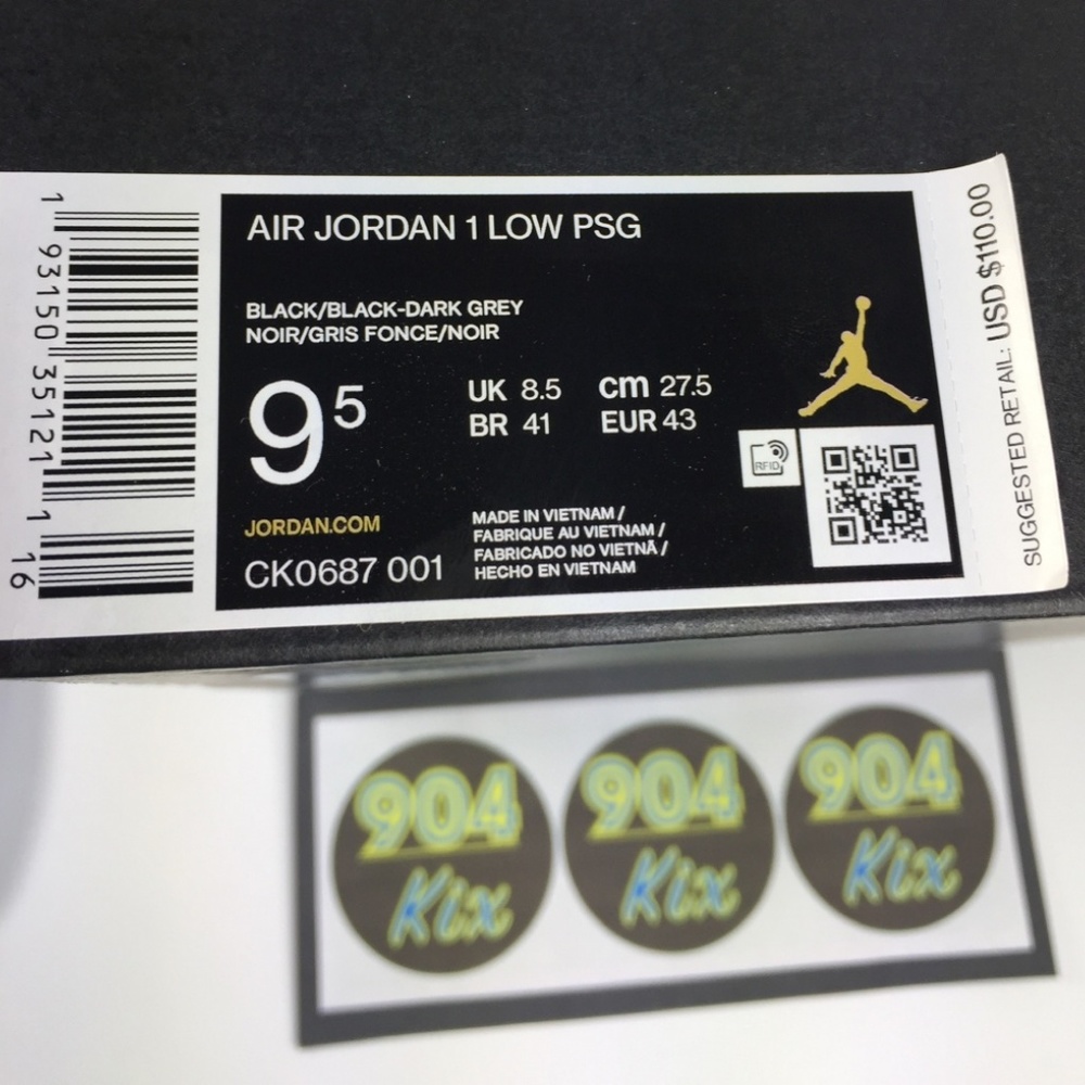 NEW! Paris Saint-Germain x Nike Air Jordan 1 Low - Picture 7 of 8